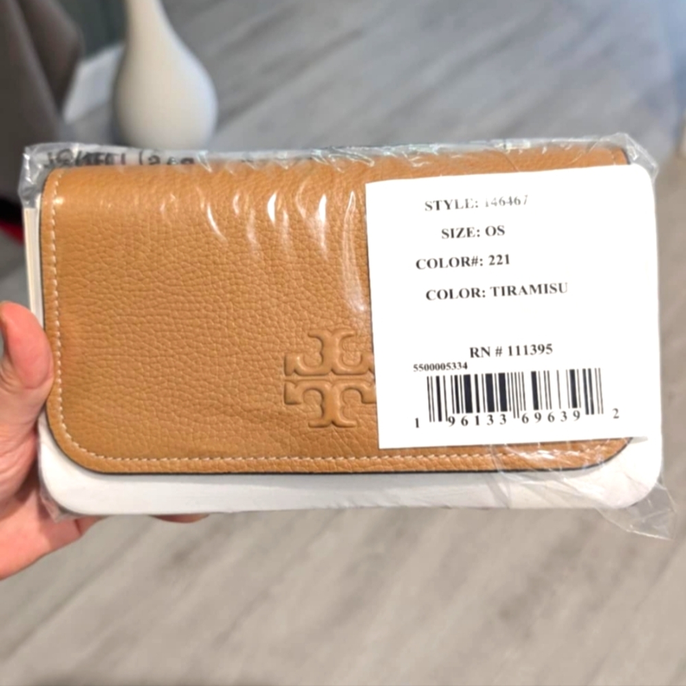 Tory Burch Thea Flat Wallet Crossbody Tiramisu 🤎